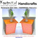 Set of 2 - KartnOri Rectangular Medium side table - TIGERWOOD