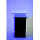 Kartnori multipurpose small size square side table with transparent GLASS TOP - No Storage  , SDLX II , BLACKSHEEP Color