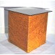Kartnori multipurpose large size square side table with 8mm BLACK GLASS TOP - No Storage  , SDLX IV , TIGERWOOD Color